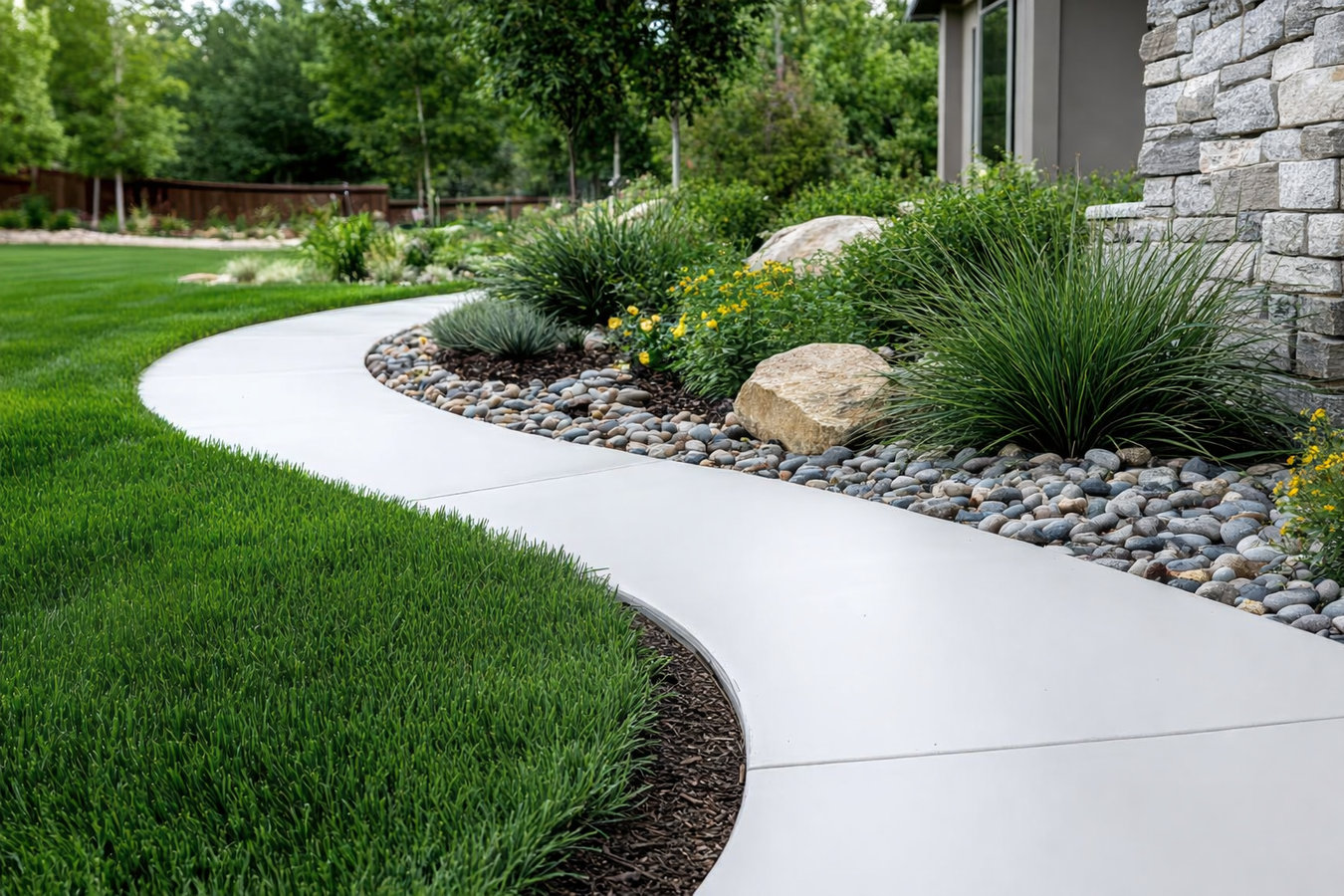 Concrete sidewalk building